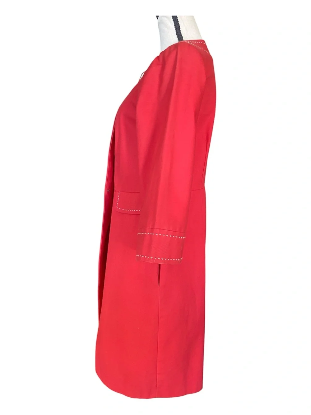 Penguin by Munsingwear Red Trench Coat Jacket P\S Retro Mod Swing Coat